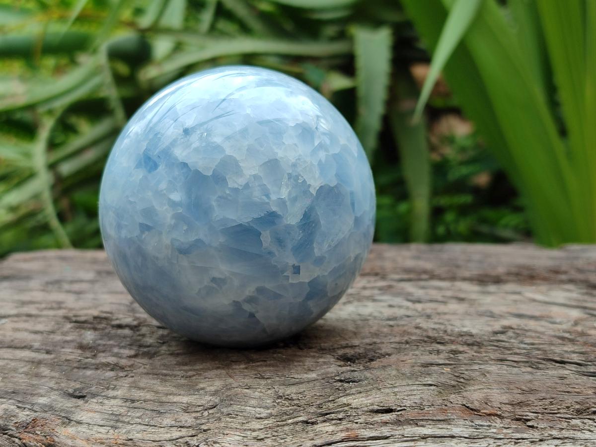 Polished Blue Calcite Spheres x 4 From Madagascar