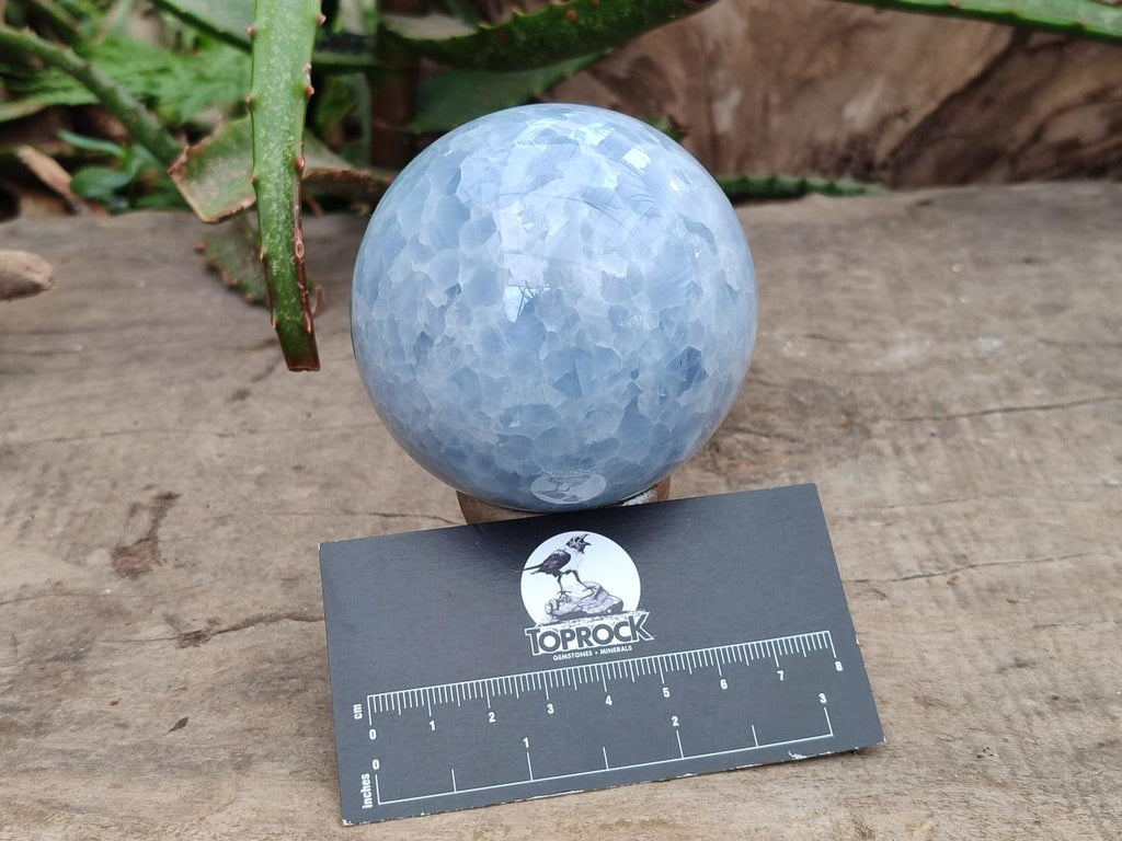 Polished Blue Calcite Spheres x 4 From Madagascar