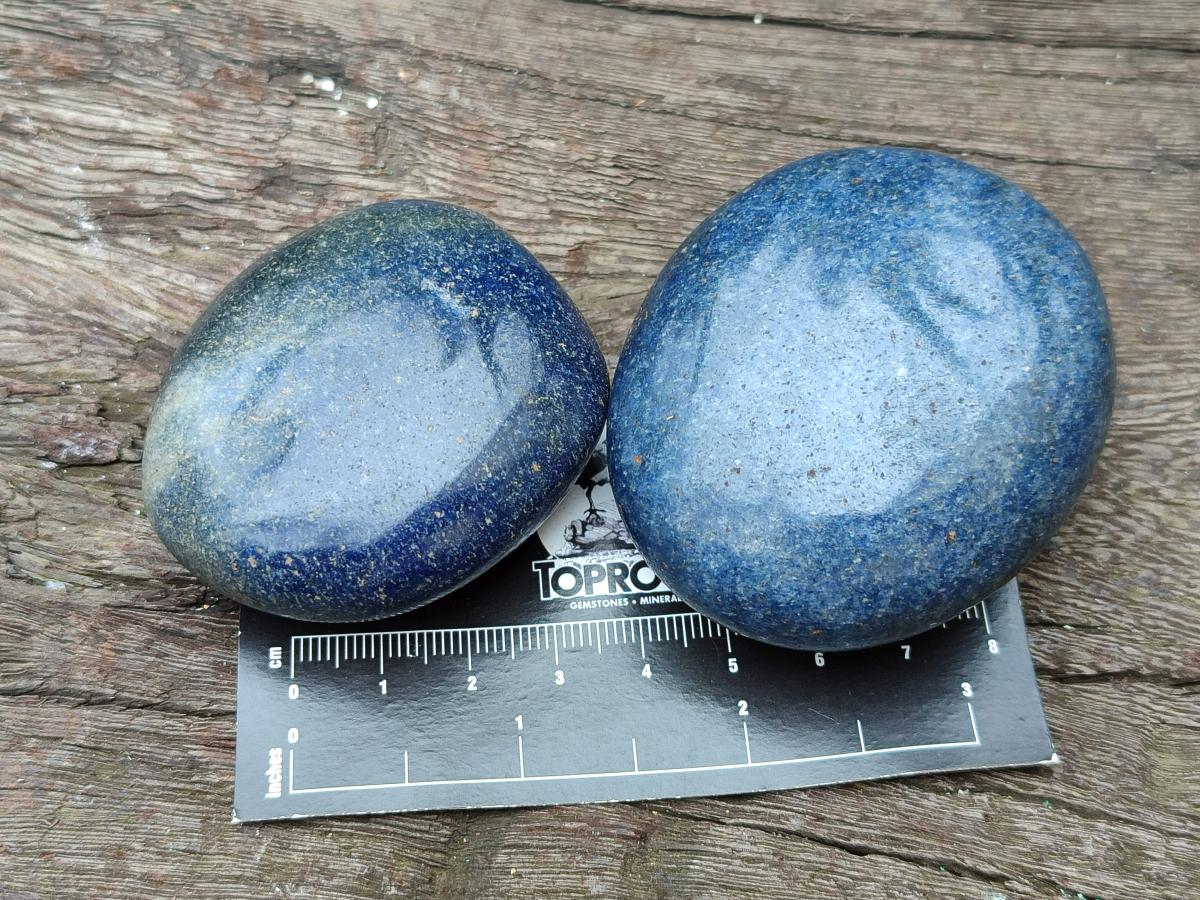 Polished Lazulite Galets x 12 From Madagascar