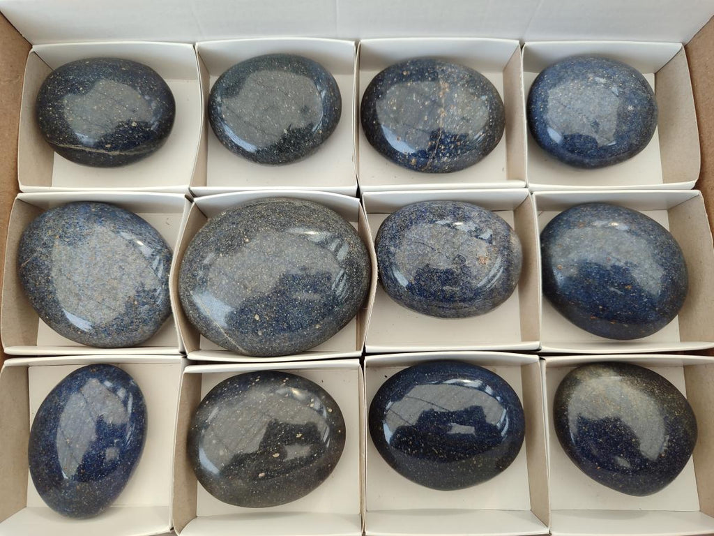 Polished Lazulite Galets x 12 From Madagascar