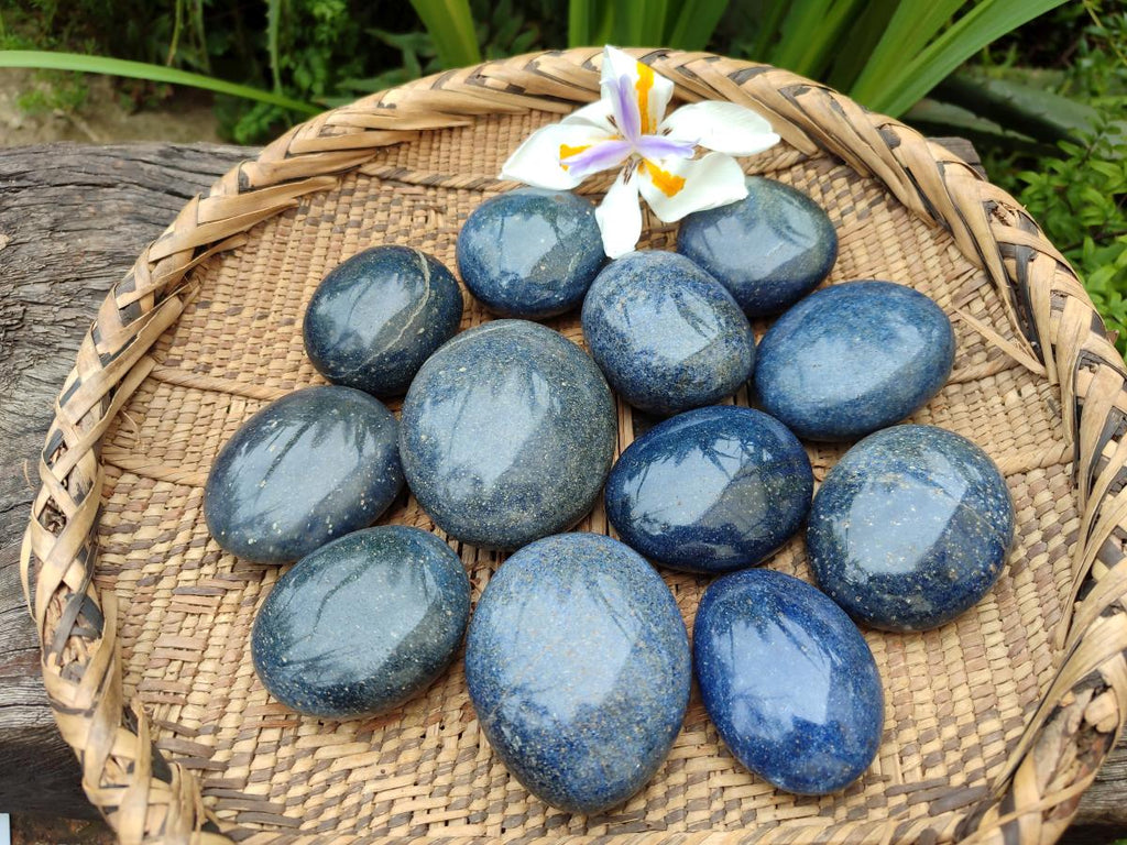 Polished Lazulite Galets x 12 From Madagascar