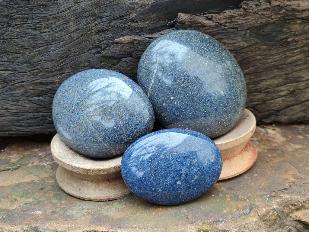 Polished Lazulite Galets x 12 From Madagascar