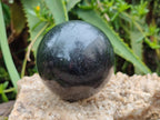 Polished Black Tourmaline Spheres x 3 From Madagascar
