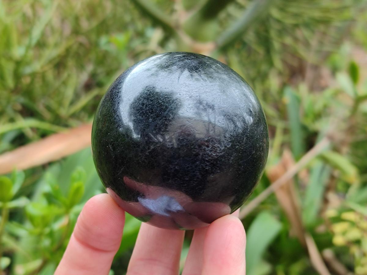 Polished Black Tourmaline Spheres x 3 From Madagascar