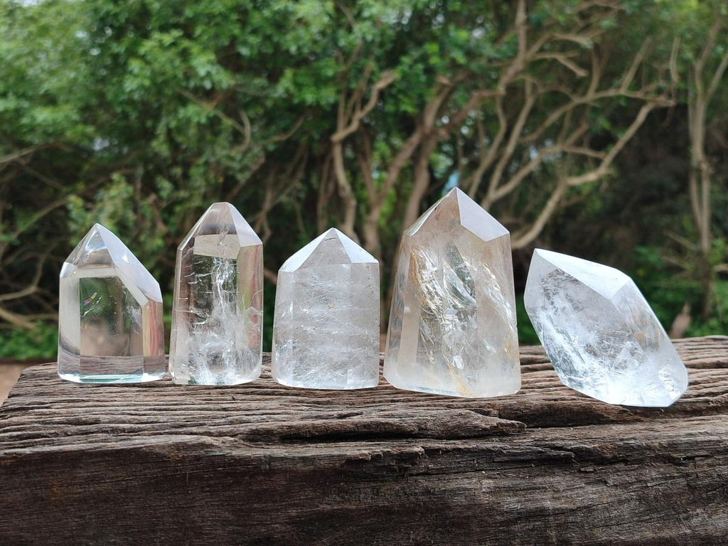 Polished Clear Quartz Crystals x 6 From Madagascar - Toprock Gemstones and Minerals 