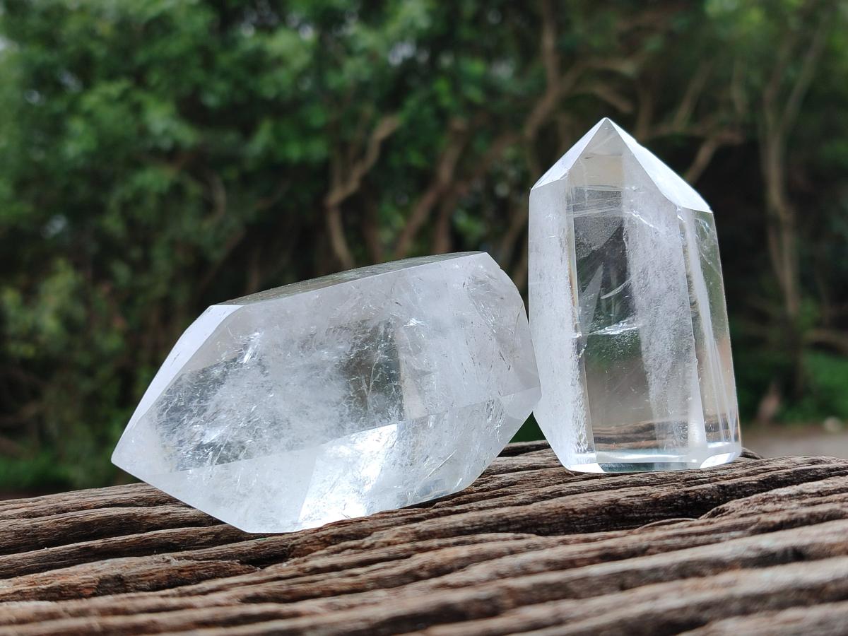Polished Clear Quartz Crystals x 6 From Madagascar - Toprock Gemstones and Minerals 