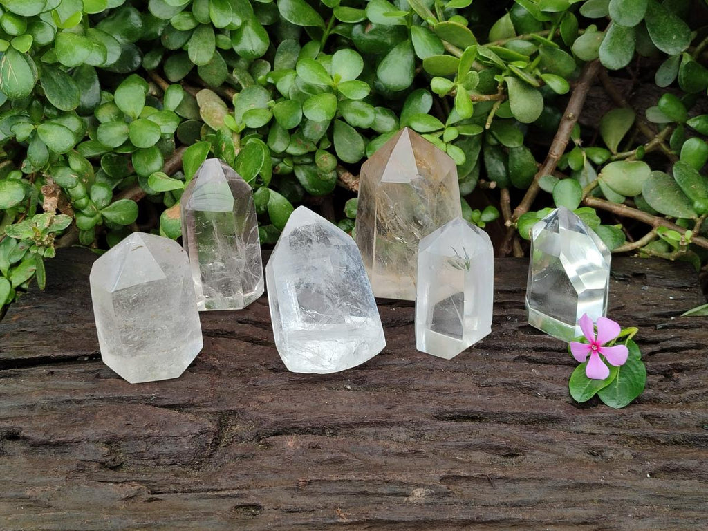 Polished Clear Quartz Crystals x 6 From Madagascar - Toprock Gemstones and Minerals 