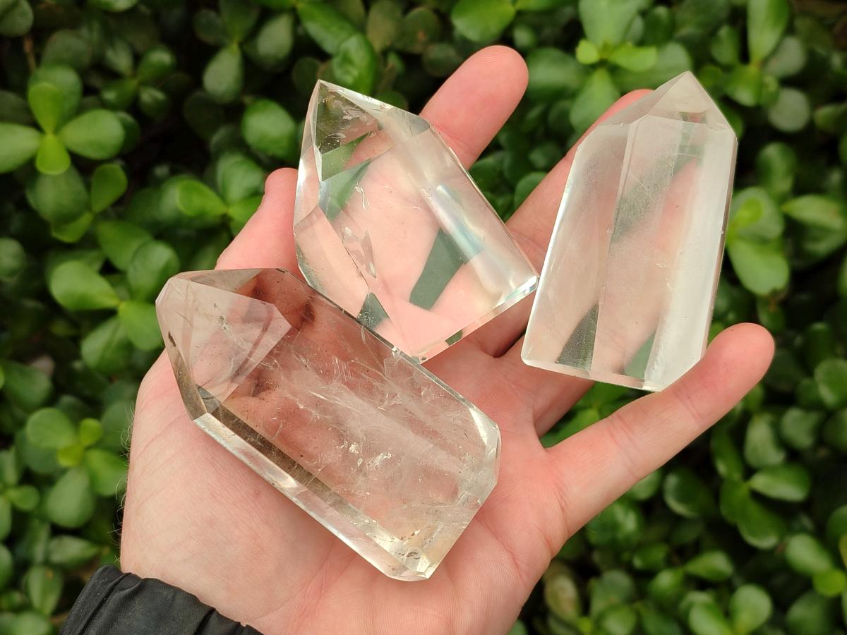 Polished Clear Quartz Crystals x 6 From Madagascar