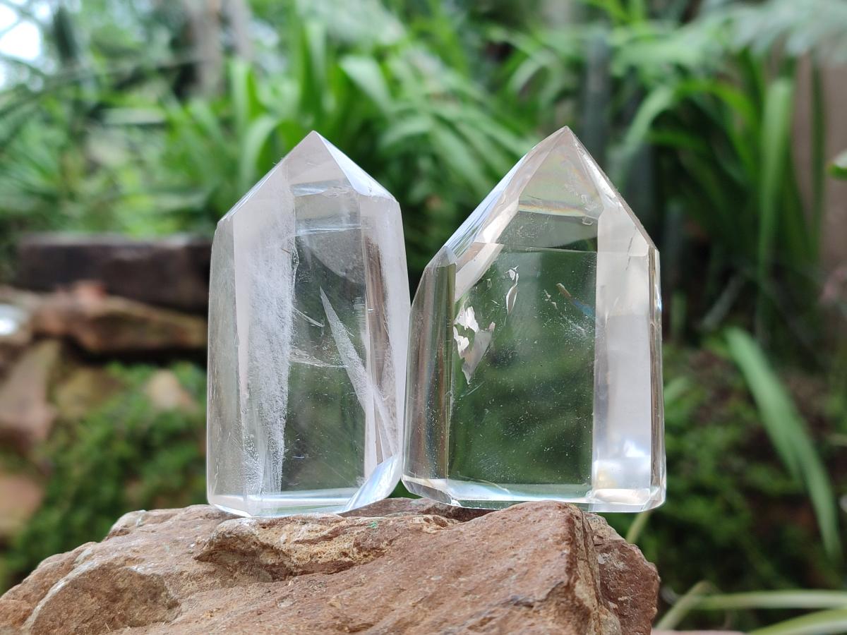 Polished Clear Quartz Crystals x 6 From Madagascar - Toprock Gemstones and Minerals 