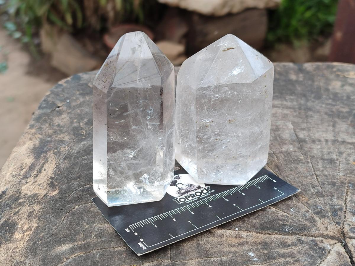 Polished Clear Quartz Crystals x 6 From Madagascar - Toprock Gemstones and Minerals 