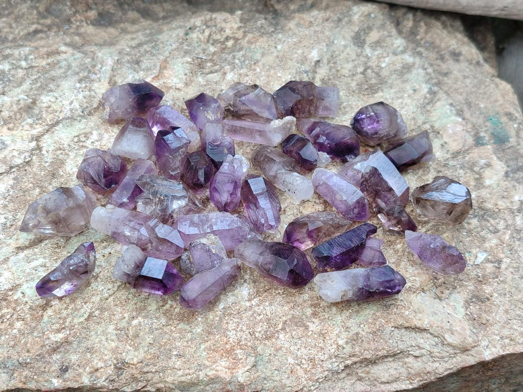 Natural Window Amethyst Crystals x 70 From Chiredzi, Zimbabwe