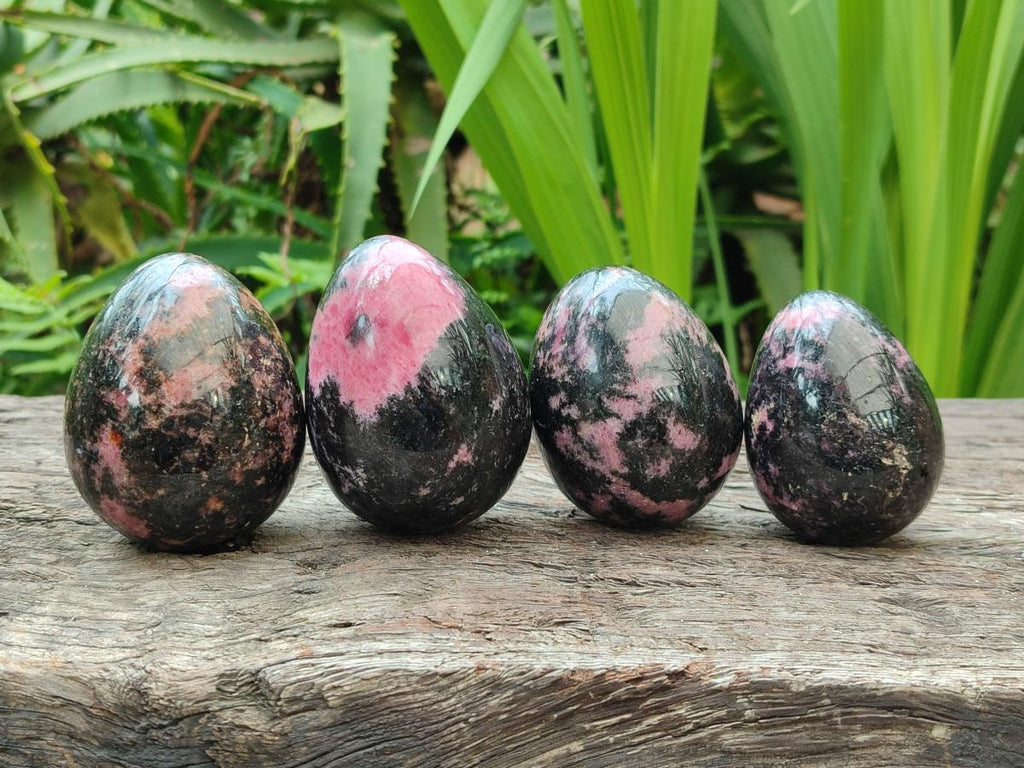 Polished Rhodonite Eggs x 6 From Ambindavato, Madagascar