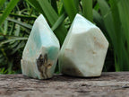 Polished Rare Blue And Green Smithsonite Standing Points x 2 From Congo