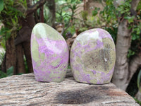 Polished Stichtite Standing Free Forms x 2 From Barberton, South Africa