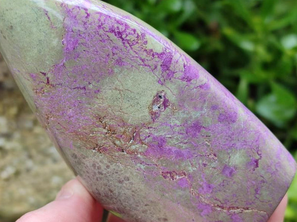 Polished Stichtite Standing Free Forms x 2 From Barberton, South Africa