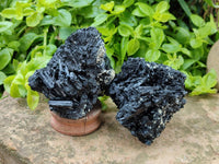 Natural Schorl Black Tourmaline Specimens x 2 From Erongo, Namibia