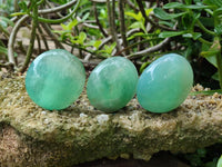Polished Green Fluorite Palm Stone x 12 From Madagascar