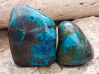 Polished Shattuckite Malachite and Bornite Free Forms x 6 From Kaokoveld, Namibia
