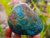 Polished Shattuckite Malachite and Bornite Free Forms x 6 From Kaokoveld, Namibia