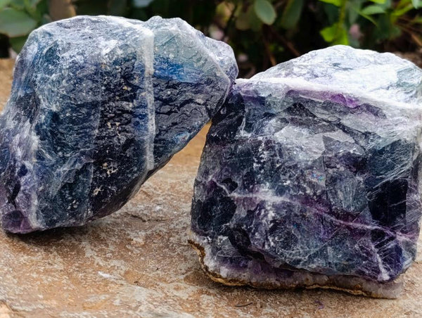 Natural Watermelon Fluorite Cobbed Specimens x 12 From Uis, Namibia