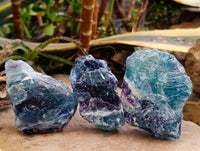 Natural Watermelon Fluorite Cobbed Specimens x 12 From Uis, Namibia