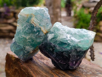 Natural Watermelon Fluorite Cobbed Specimens x 12 From Uis, Namibia