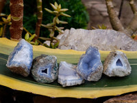 Natural Blue Lace Agate Geode Specimens x 24 From Nsanje, Malawi