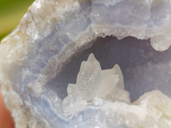 Natural Blue Lace Agate Geode Specimens x 24 From Nsanje, Malawi
