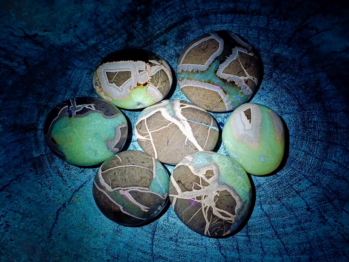 Polished Septerye Galets x 12 From Mahajanga, Madagascar