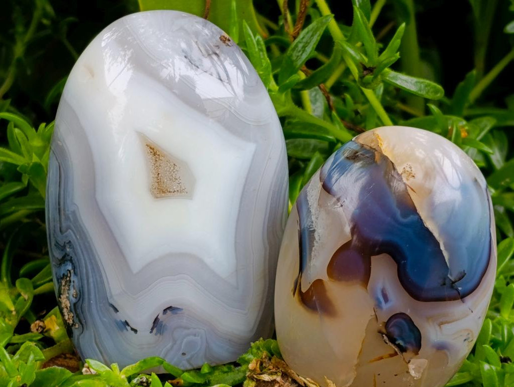 Polished Agate Standing Free Forms x 6 From Madagascar