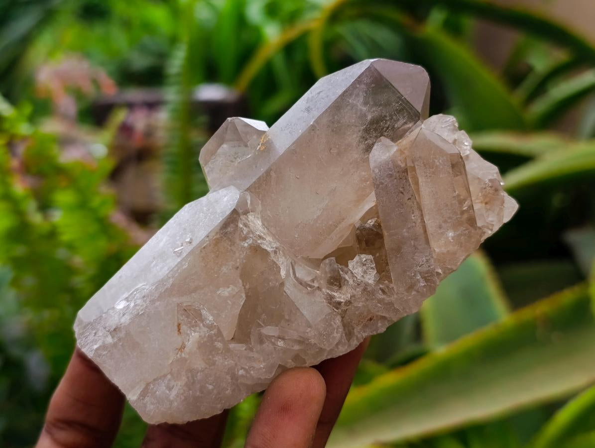 Natural Clear Quartz Crystal Clusters x 7 From Madagascar