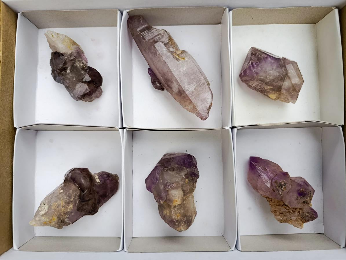 Natural Window Amethyst Crystals x 6 From Chiredzi, Zimbabwe
