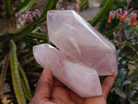 Polished Double Terminated Rose Quartz Crystals x 6 From Madagascar