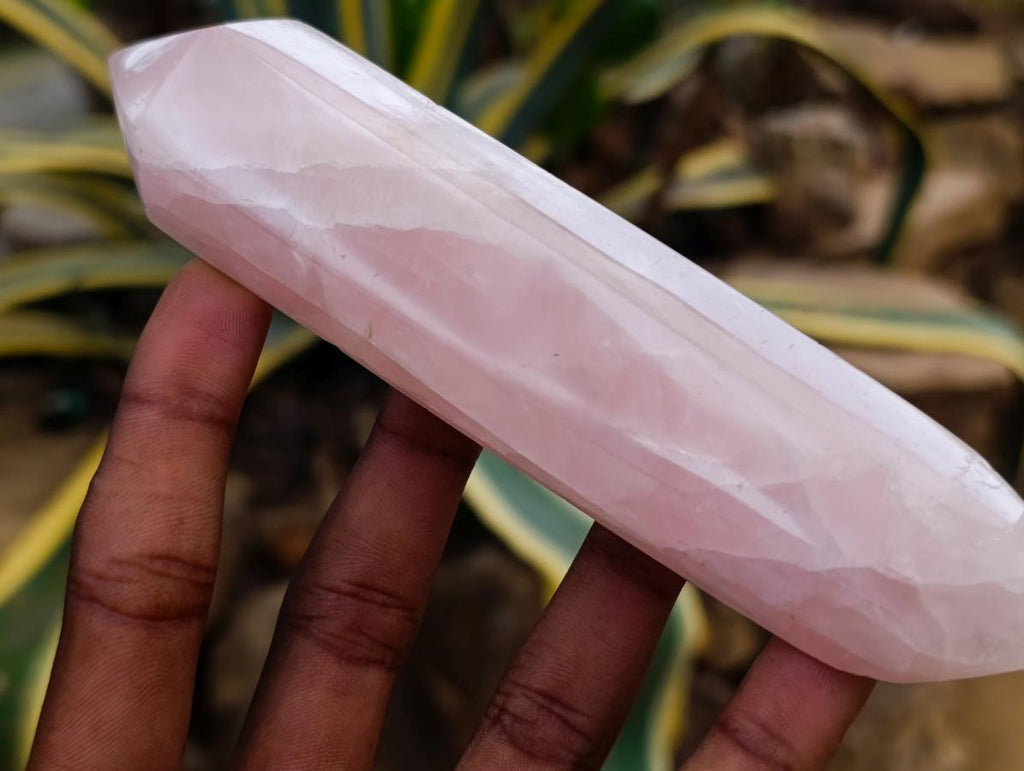 Polished Double Terminated Rose Quartz Crystals x 6 From Madagascar - Toprock Gemstones and Minerals 