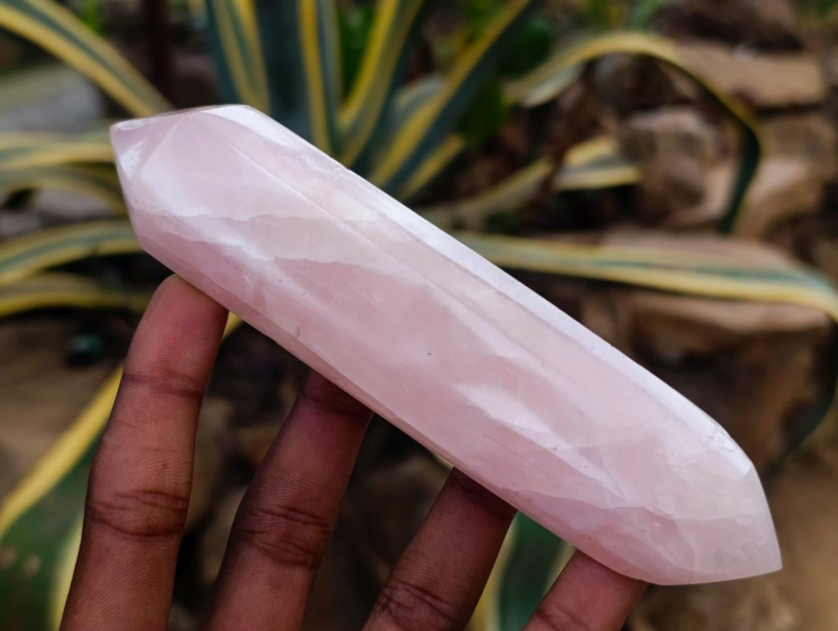 Polished Double Terminated Rose Quartz Crystals x 6 From Madagascar