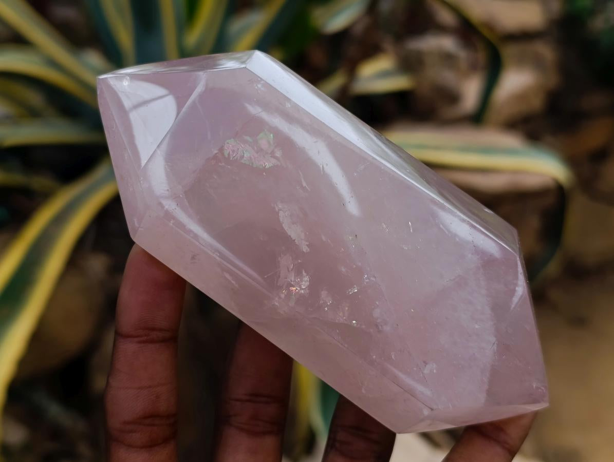 Polished Double Terminated Rose Quartz Crystals x 6 From Madagascar - Toprock Gemstones and Minerals 