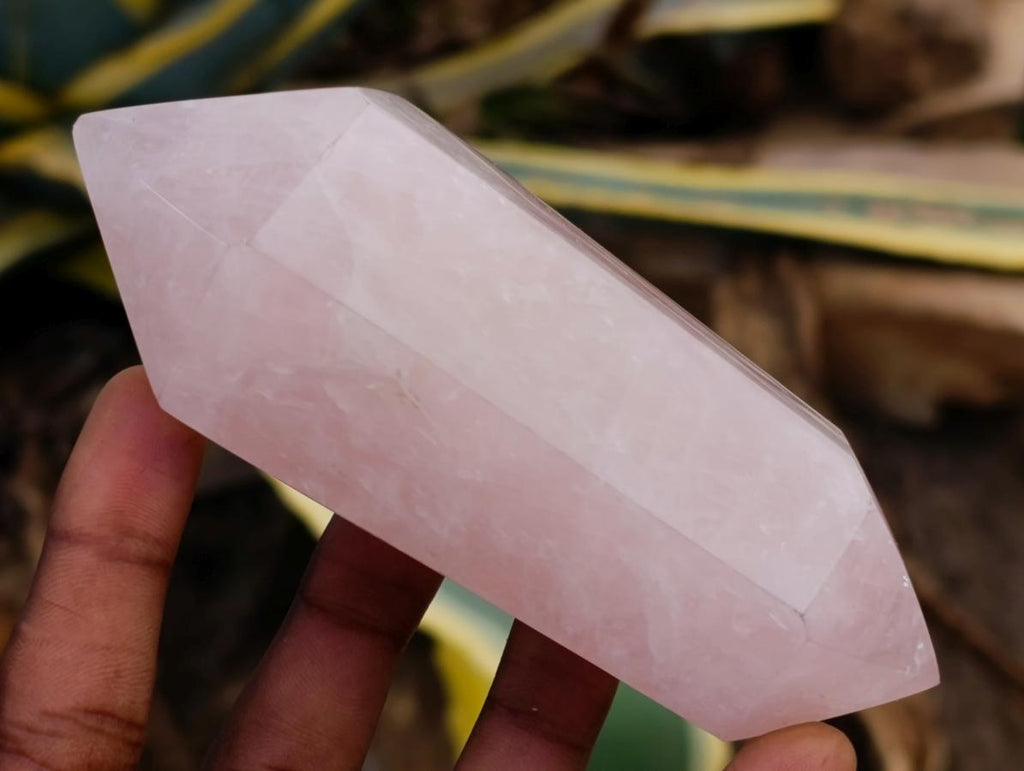 Polished Double Terminated Rose Quartz Crystals x 6 From Madagascar - Toprock Gemstones and Minerals 
