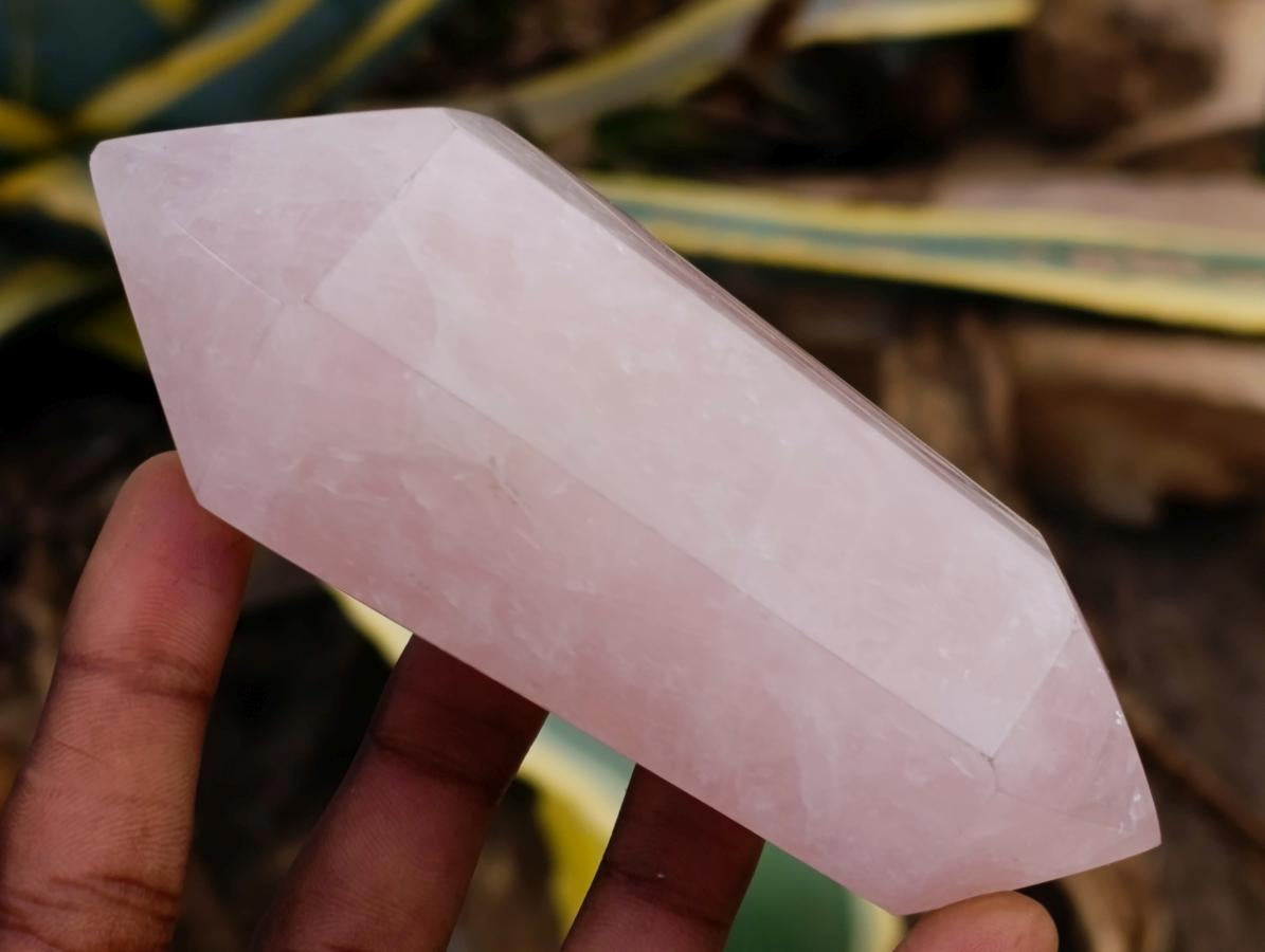 Polished Double Terminated Rose Quartz Crystals x 6 From Madagascar
