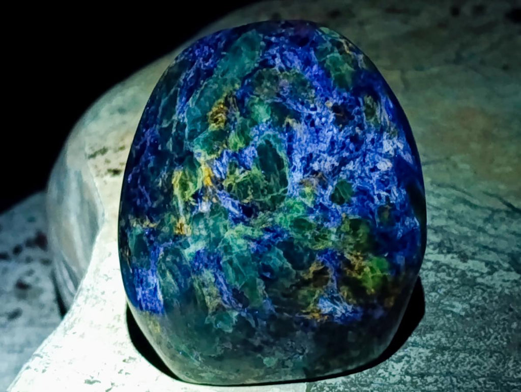 Polished Emerald Mica 'Mutokolite' Standing Free Forms x 4 From Mutoko, Zimbabwe