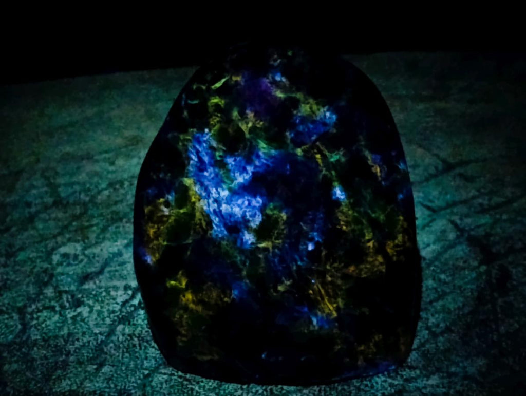 Polished Emerald Mica 'Mutokolite' Standing Free Forms x 4 From Mutoko, Zimbabwe