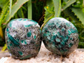 Polished Emerald Mica 'Mutokolite' Standing Free Forms x 4 From Mutoko, Zimbabwe
