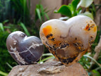 Polished Banded Agate Hearts x 6 From Madagascar