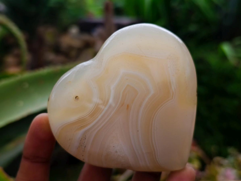 Polished Banded Agate Hearts x 6 From Madagascar