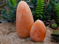 Polished Orange Twist Calcite Standing Free Forms x 3 From Maevantanana, Madagascar