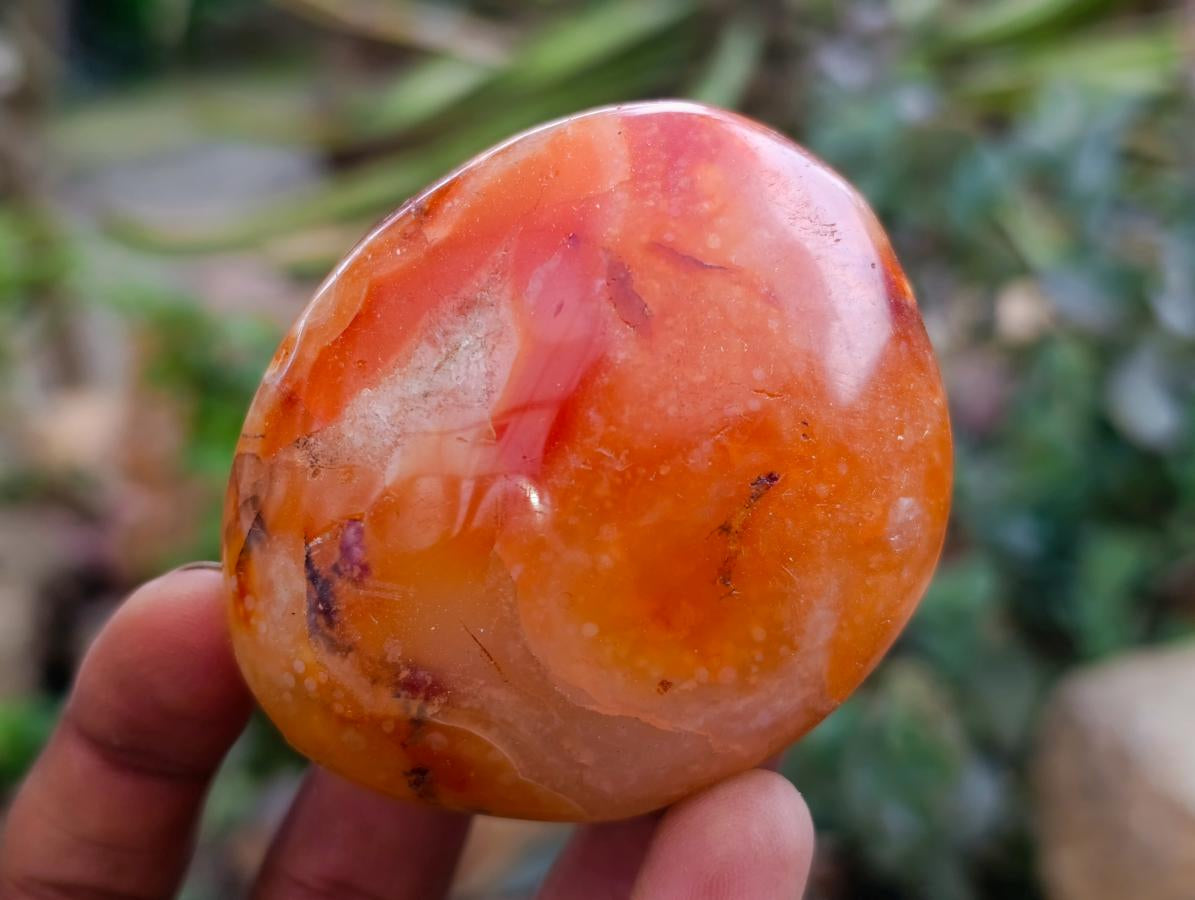 Polished Carnelian Agate Gemstone Galets x 12 From Madagascar