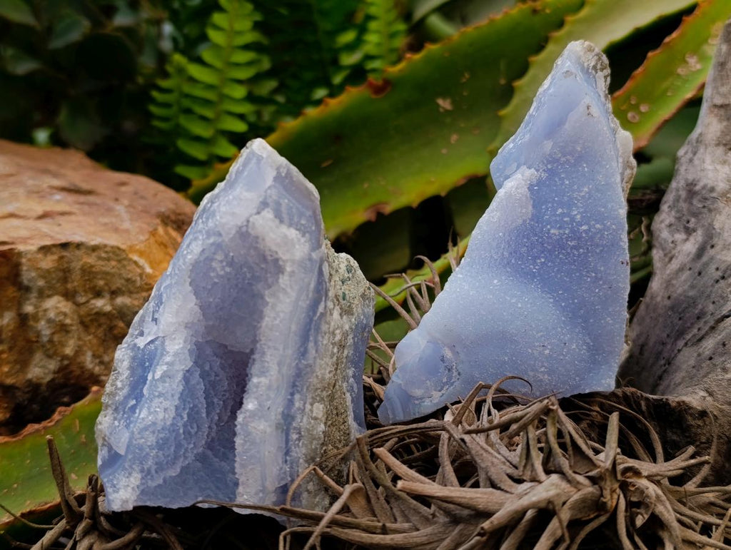 Natural Blue Lace Agate Geode Specimens x 12 From Nsanje, Malawi - Toprock Gemstones and Minerals 