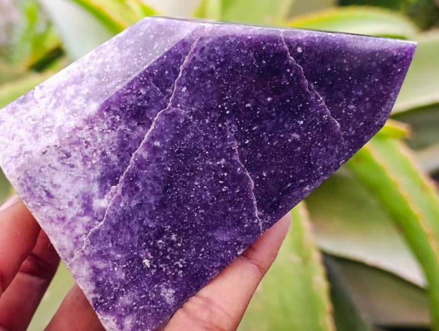Polished Lepidolite Points x 2 From Zimbabwe