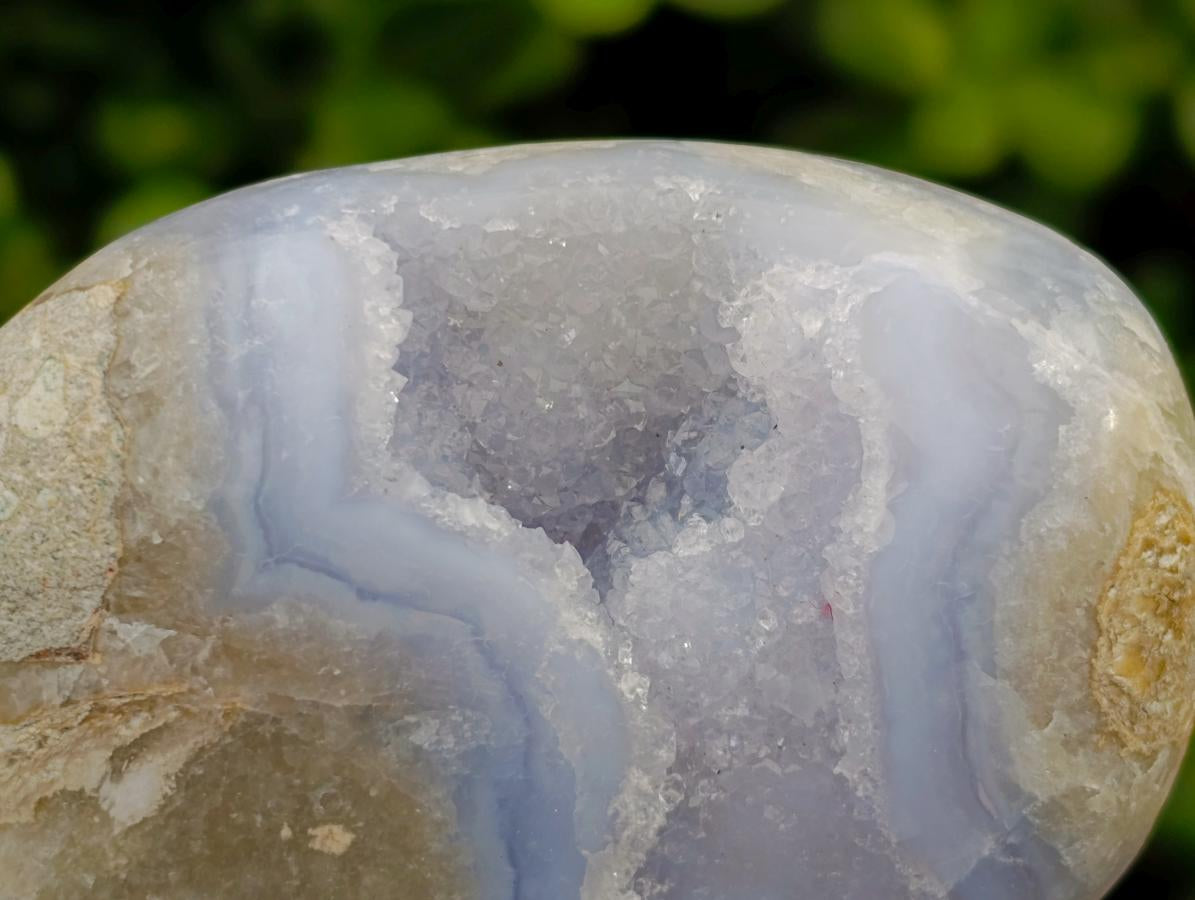 Polished Blue Lace Agate Standing Free Forms x 6 From Nsanje, Malawi