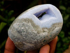 Polished Blue Lace Agate Standing Free Forms x 6 From Nsanje, Malawi