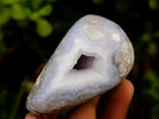 Polished Blue Lace Agate Standing Free Forms x 6 From Nsanje, Malawi